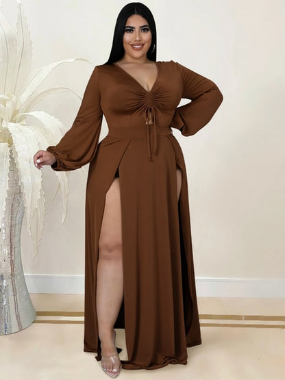 Elegant Luxury Plus Size Women Clothing V Neck