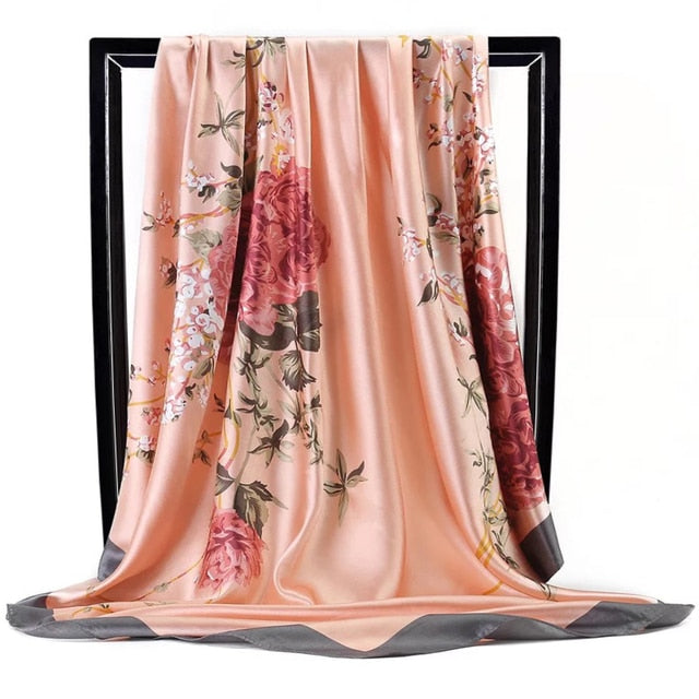 Fashion Scarves For Women Shawl Print Silk Satin