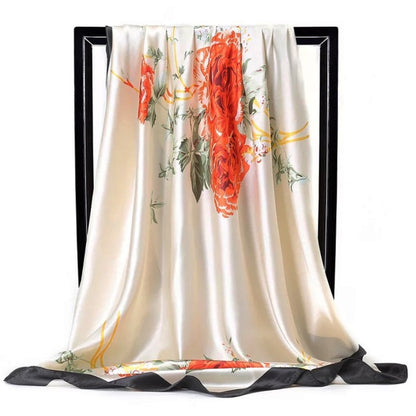 Fashion Scarves For Women Shawl Print Silk Satin