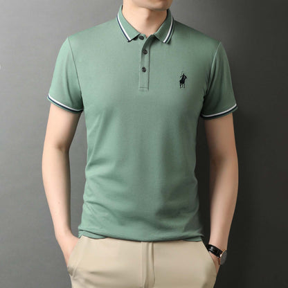 Mens Polo Shirts With Short Sleeve Turn Down Collar