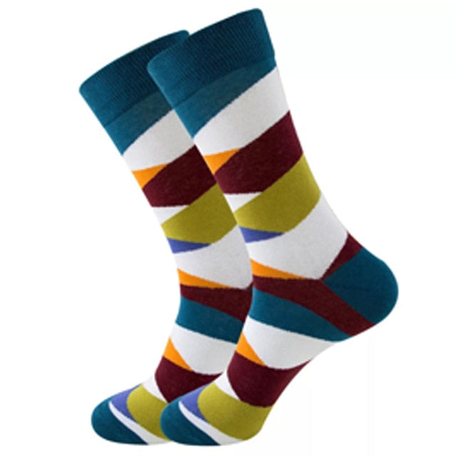 Mens Happy Colorful Striped Socks