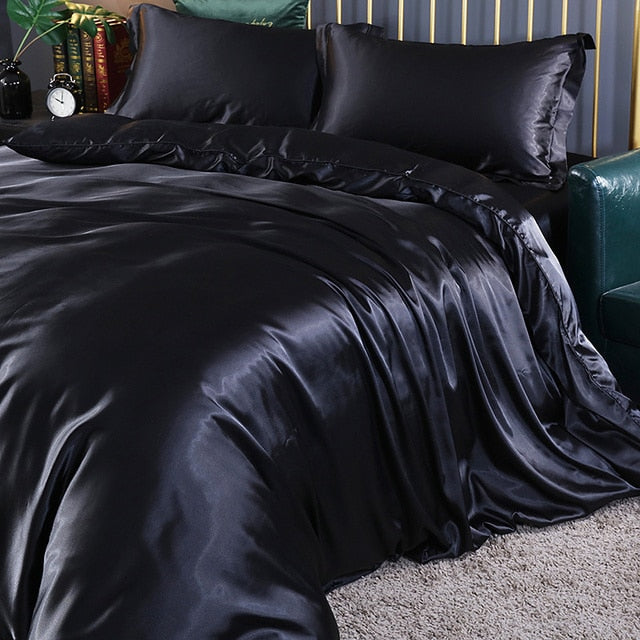 Mulberry Silk Luxury Bedding Set With Fitted Sheet High-end 100% Silk Satin Bedding Sets