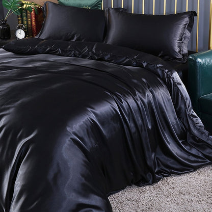 Mulberry Silk Luxury Bedding Set With Fitted Sheet High-end 100% Silk Satin Bedding Sets