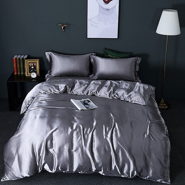 Mulberry Silk Luxury Bedding Set With Fitted Sheet High-end 100% Silk Satin Bedding Sets