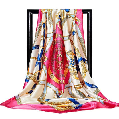 Fashion Scarves For Women Shawl Print Silk Satin