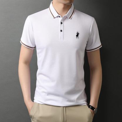 Mens Polo Shirts With Short Sleeve Turn Down Collar