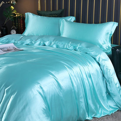 Mulberry Silk Luxury Bedding Set With Fitted Sheet High-end 100% Silk Satin Bedding Sets