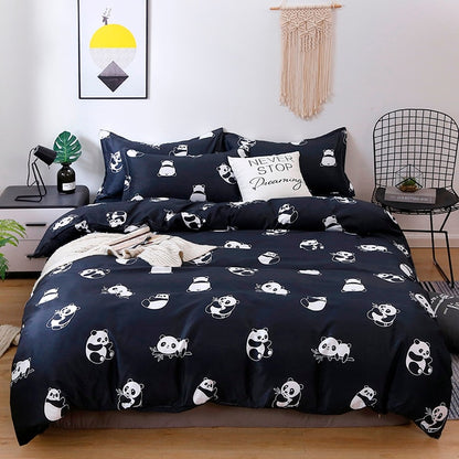 Solstice Home Textile Cyan Cute Cat Kitty Duvet Cover and Pillow Case Bed Sheet