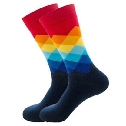 Mens Happy Colorful Striped Socks