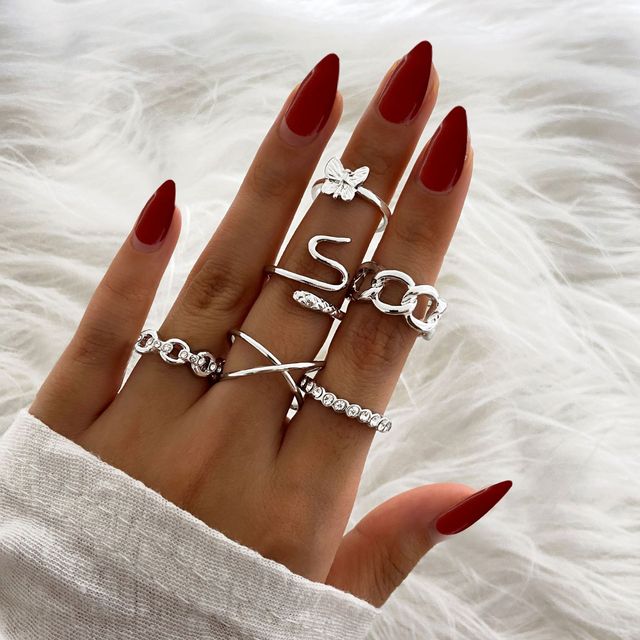 Lats Bohemian Gold Chain Rings Set For Women