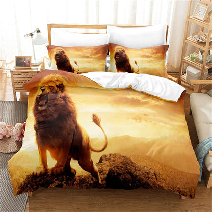 Lion, Tiger, Leopard Bedding Set Boy Duvet Cover Set 3d Bed Linen Fashion Print Comforter Cover - Duvet Cover Set