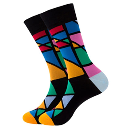 Mens Happy Colorful Striped Socks