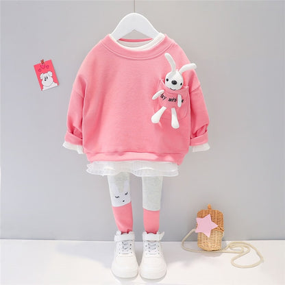 Hooded Casual T Shirt Pants Toddler Infant Children Sets