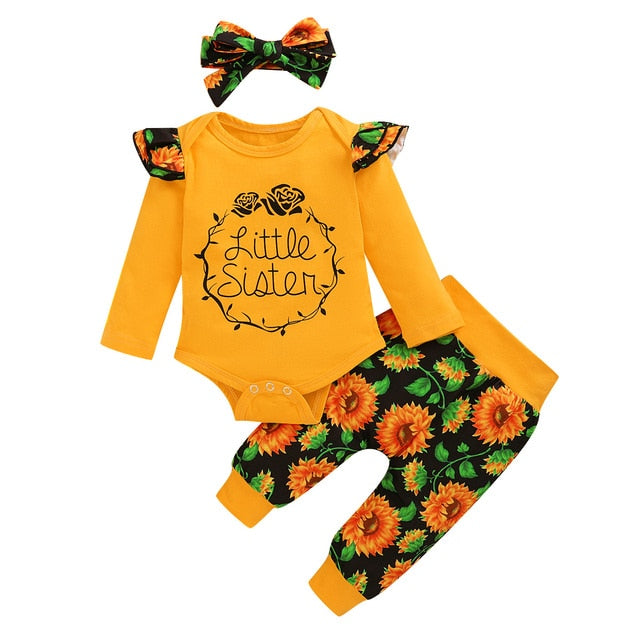 3pcs Baby Girl Clothes Set