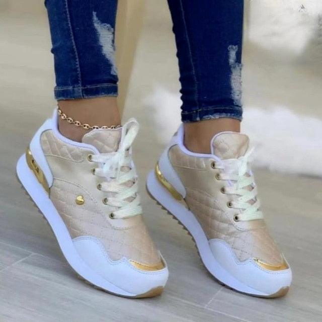 Sneakers Platform Shoes PU Leather Patchwork