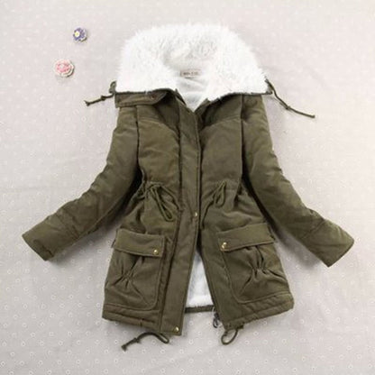 Women Winter Jacket Thick Hooded Long Down Jacket - Azahshopping