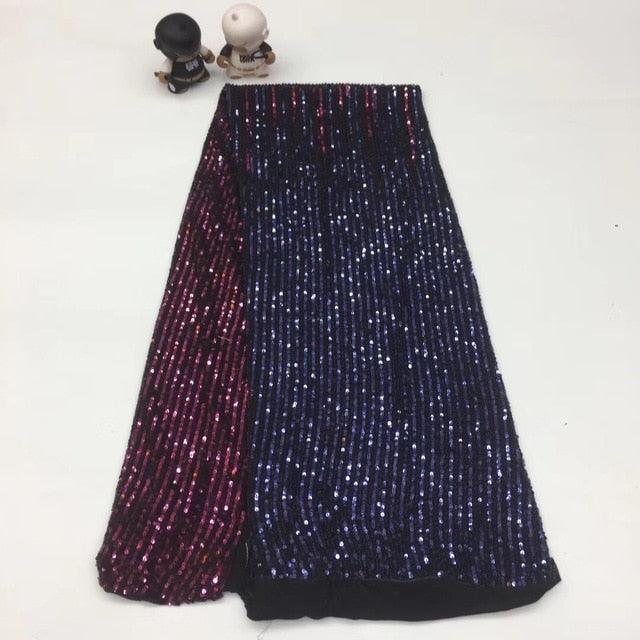 Sequins Nigerian Laces Fabric 5 Yards - Azahshopping