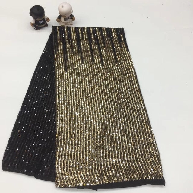 Sequins Nigerian Laces Fabric 5 Yards - Azahshopping