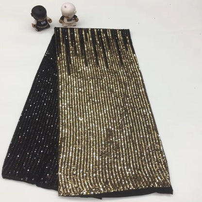 Sequins Nigerian Laces Fabric 5 Yards - Azahshopping