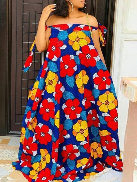 Floral Printed Long Maxi Summer Dress