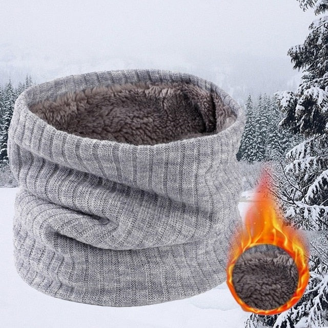 Neck Warmer Bandana Knitted Warm Solid Scarf for Women and Men