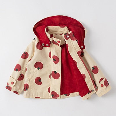 Flower Embroidery Hooded Outwear For Baby Girl