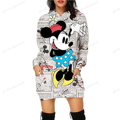 Printed Long Sleeve Hoodie Dress