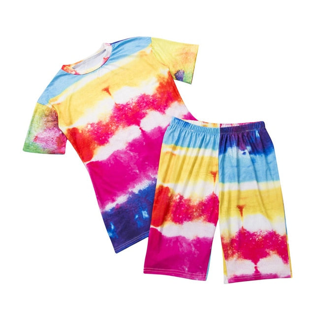 Tie Dye Sports Clothing Sets - Azahshopping