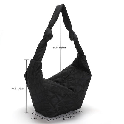 Lattice Pattern Shoulder Bag Space Cotton