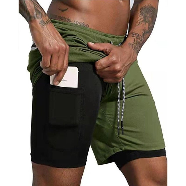 Double pocket Sport Shorts Men Sportswear