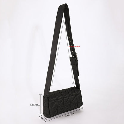 Lattice Pattern Shoulder Bag Space Cotton