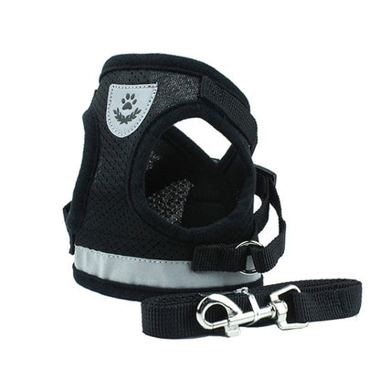 Nylon Mesh Cat Harness Reflective Pet Harness And Leash Sets