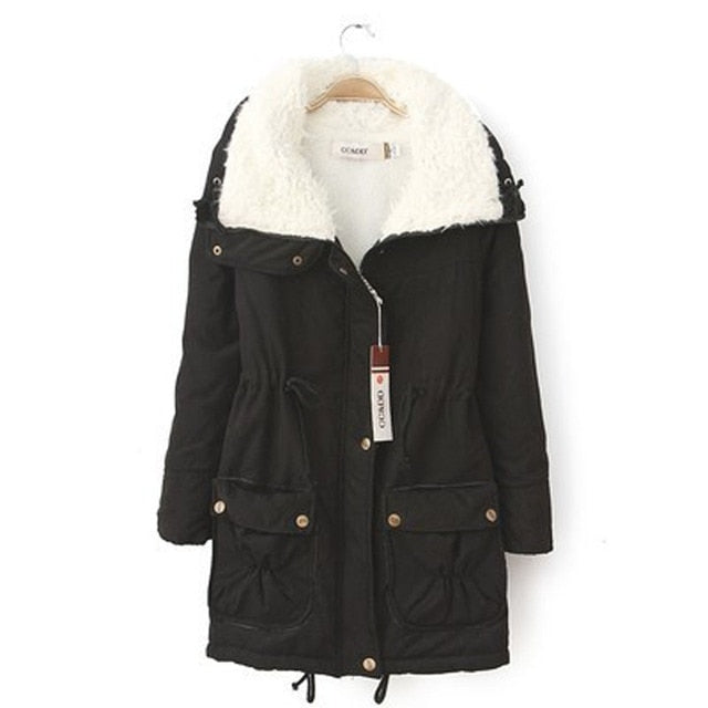 Women Winter Jacket Thick Hooded Long Down Jacket - Azahshopping