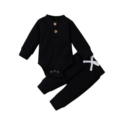 Newborn Winter Baby Girl Long Sleeve Romper Pants Sets