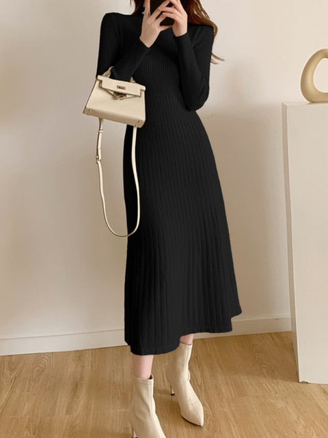 Slim Long Sleeve Party Midi Dress For Women