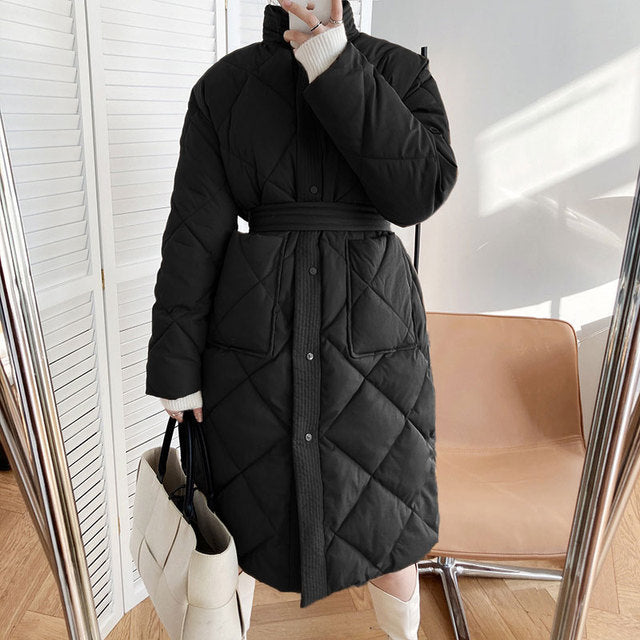 Winter Korean Style Long Cotton-padded Coat