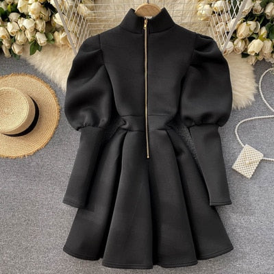 Winter Puff Long Sleeve Dresses For Women - Azahshopping