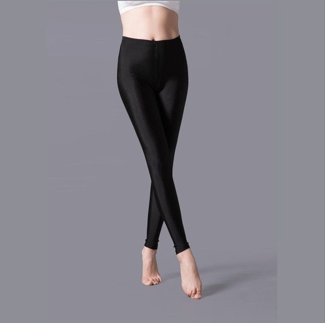 Shinny Elasticity Solid Color Leggings - Azahshopping