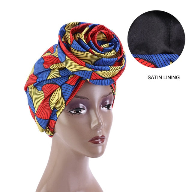 African Print Stretch Bandana Head Wrap