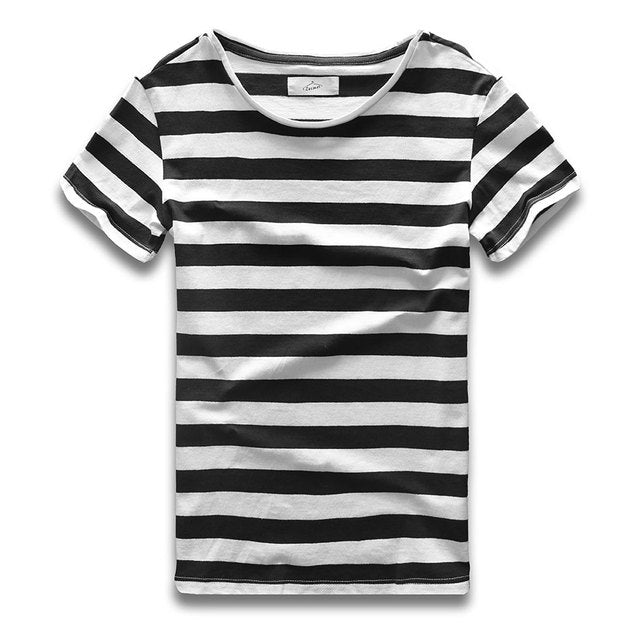 Men Striped T-shirt Stripes Top Tees