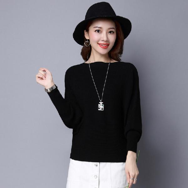 Knitting Bottoming Batwing Sleeve Warm Sweaters