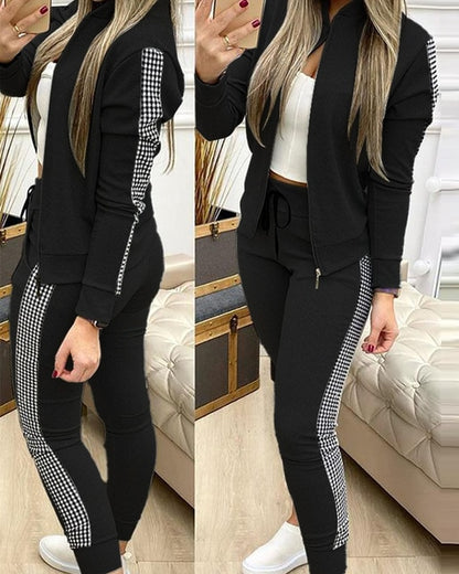 Tracksuit Suits 2 Piece Set Zipper Jacket+long Pants Sports Suit