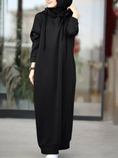 Long Sleeve Maxi Hoodie Dress for Women