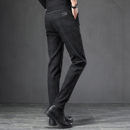 Slim Fit Grey Blue Casual Pant for Male