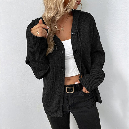 Hooded Knitted Jacket for Women