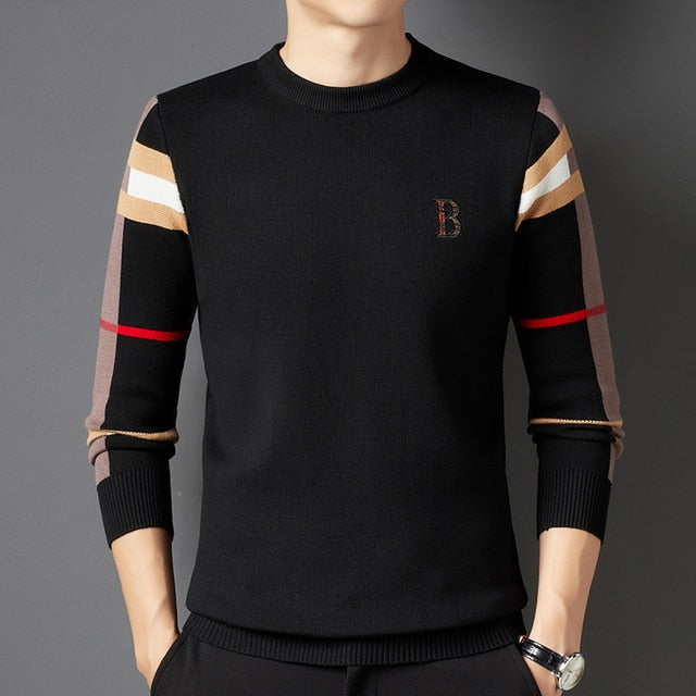 High End Casual Strip Knitwear for Men