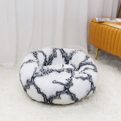 Super Soft Pet Cat Bed Plush Full Size Washable Calm Bed Donut Bed