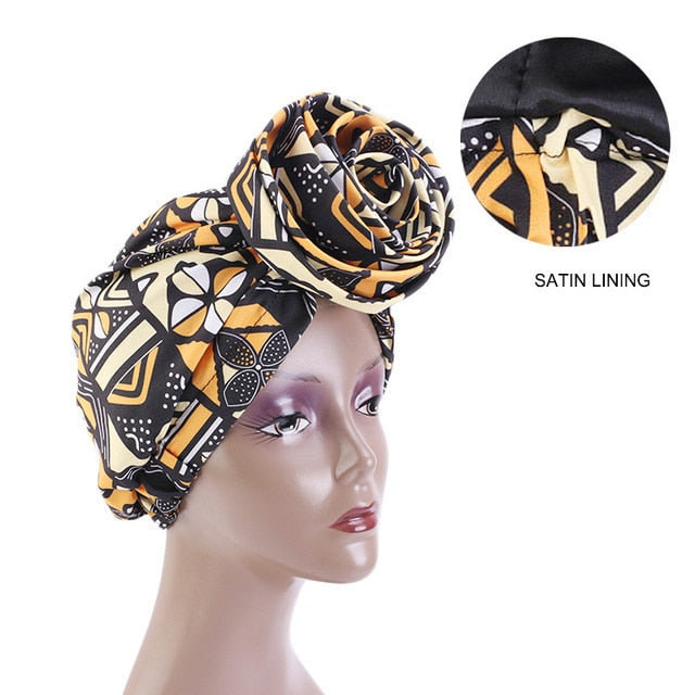 African Print Stretch Bandana Head Wrap