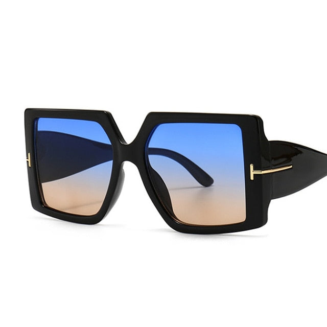 Square Oversized Sun Glasses Female Retro Vintage