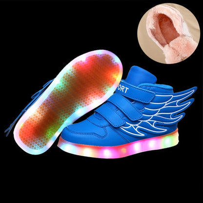 LED Sneakers for Boys & Girls with Fur Inside
